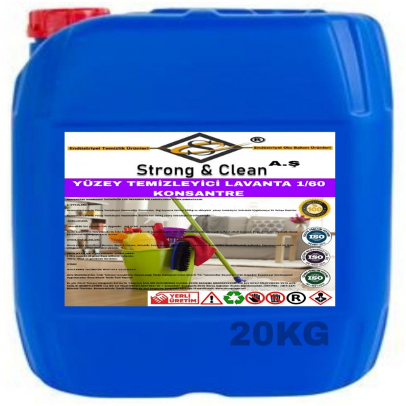 YÜZEY TEMİZLEYİCİ KONSANTRE 1/60 LAVANTA 20KG ürün görseli 1
