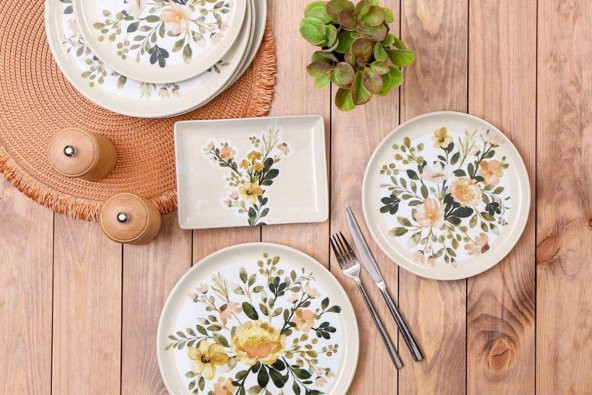 Porland Floral 18 Parça 6 Kişilik İkram&Kahvaltı Takımı 04POR035188 ürün görseli 1