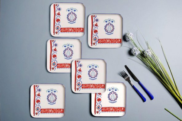 Porland Generations 6 lı Pasta Seti 18x18 cm 04ALM006894 ürün görseli 1