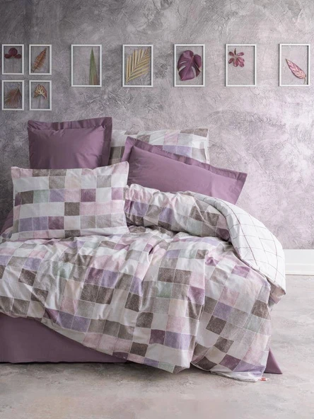 Cotton Box Minimal Çift Kişilik Nevresim Takımı Maro Gülkurusu ürün görseli 1