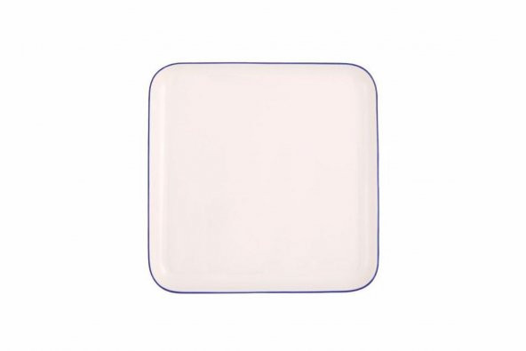 Porland Blue Stripe Düz Tabak 21x21 cm 04ALM006870 ürün görseli 1