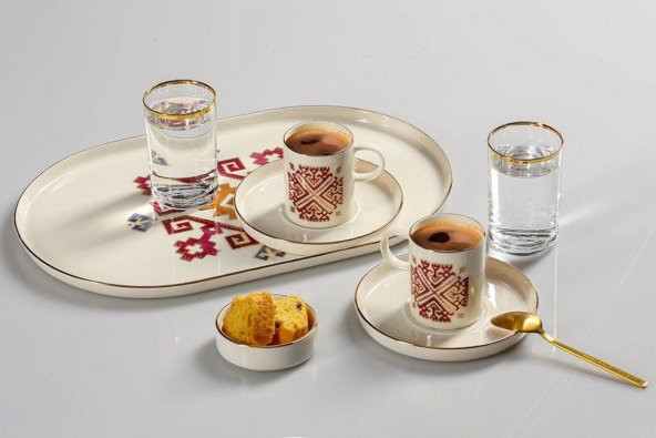 Porland Arabesque Desen6 Kahve İkram Takımı 8 Parça 04ALM006577 ürün görseli 1