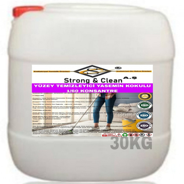 YÜZEY TEMİZLEYİCİ KONSANTRE 1/60 YASEMİN KOKULU 30KG ürün görseli 1