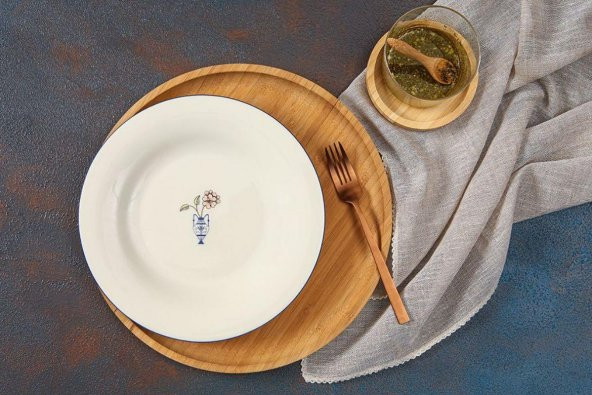 Porland Vaso Piccolo Desen3 Düz Tabak 22 cm 04ALM008039 ürün görseli 1