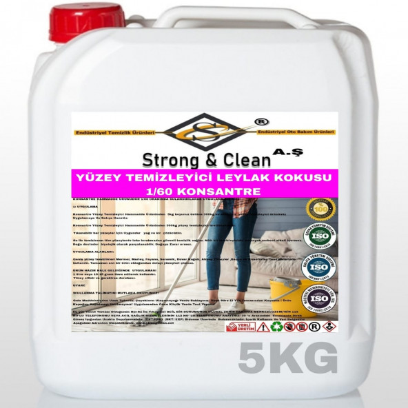 YÜZEY TEMİZLEYİCİ KONSANTRE 1/60 LEYLAK KOKULU 5KG ürün görseli 1