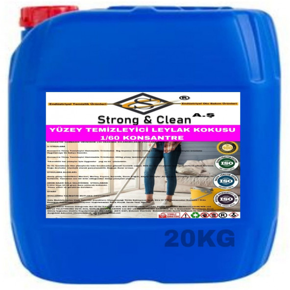 YÜZEY TEMİZLEYİCİ KONSANTRE 1/60 LEYLAK KOKULU 20KG ürün görseli 1
