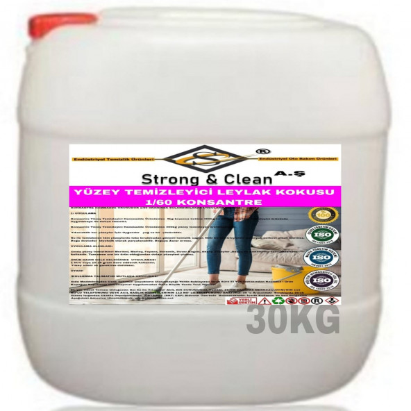 YÜZEY TEMİZLEYİCİ KONSANTRE 1/60 LEYLAK KOKULU 30KG ürün görseli 1