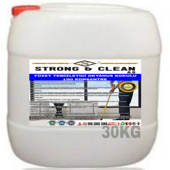 YÜZEY TEMİZLEYİCİ KONSANTRE 1/60 OKYANUS KOKULU 30KG ürün görseli 1