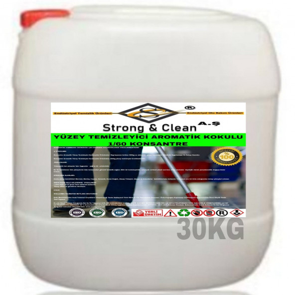 YÜZEY TEMİZLEYİCİ KONSANTRE 1/60 AROMATİK KOKULU 30KG ürün görseli 1