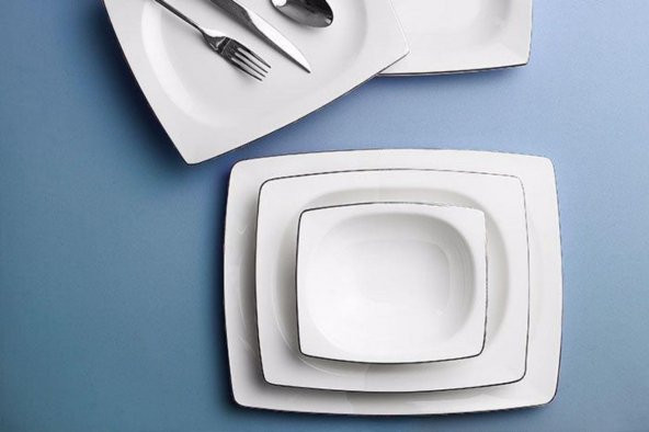 Porland Riva Platin 24 Parça 6 Kişilik Yemek Takımı 04Plm005426 ürün görseli 1