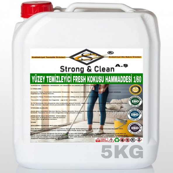 YÜZEY TEMİZLEYİCİ KONSANTRE 1/60 FRESH KOKULU 5KG ürün görseli 1