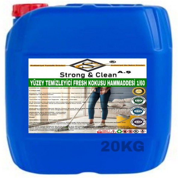 YÜZEY TEMİZLEYİCİ KONSANTRE 1/60 FRESH KOKULU 20KG ürün görseli 1