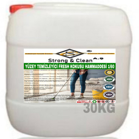YÜZEY TEMİZLEYİCİ KONSANTRE 1/60 FRESH KOKULU 30KG ürün görseli 1