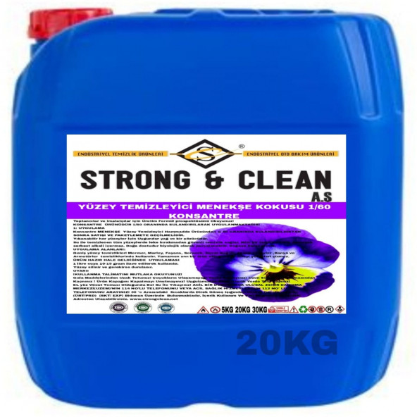 YÜZEY TEMİZLEYİCİ KONSANTRE 1/60 MENEKŞE KOKULU 20KG ürün görseli 1