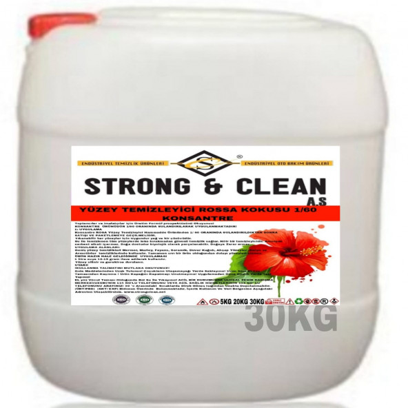 YÜZEY TEMİZLEYİCİ KONSANTRE 1/60 ROSE KOKULU 30KG ürün görseli 1