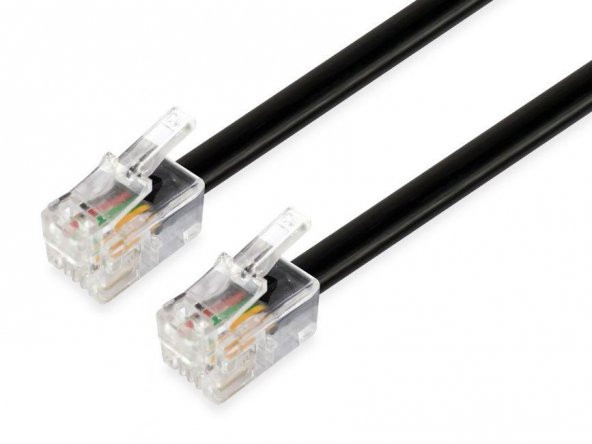 Yassı Siyah 2 Pin Telefon Kablosu 3 Metre ürün görseli 1