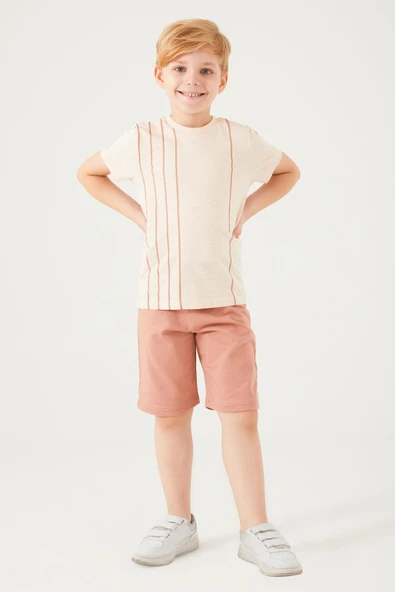 Arnetta 2509 Vertical Stripes Erkek Çocuk Bermuda Takım ürün görseli 1