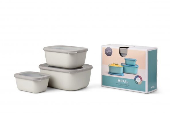 Mepal Set Cirqula Rectangular 3 Parça Saklama Kabı (500+1000+2000) - Resim 3