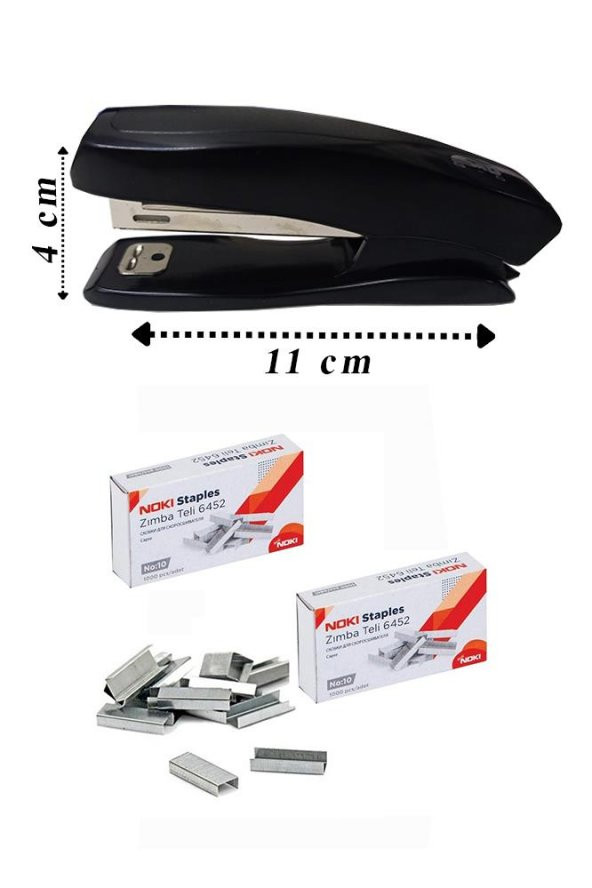 Zımba Makinesi Seti Küçük Siyah S-5 No:10 1 Adet Zımba Teli 2 Paket 10-15 Sayfa Ofis Büro Okul Öğrenci Mini Boy ürün görseli 1