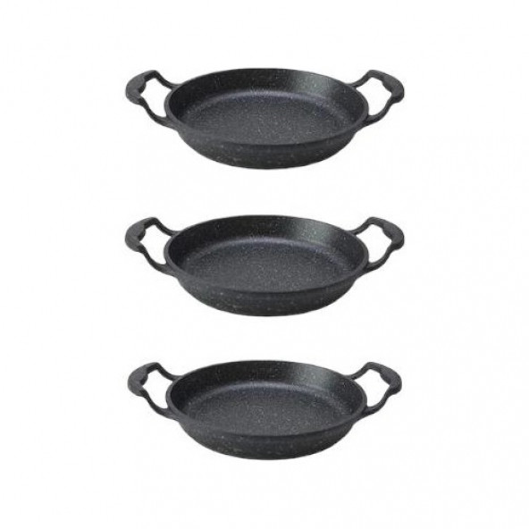 Granit Kaplama Alüminyum Döküm Sahan Set 3'lü(18-20-22 Cm) ürün görseli 1