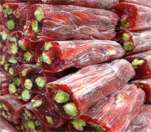 Gaziantep Pazarı Nar Aromalı Fıstıklı Fitil Lokum 250 G ürün görseli 1