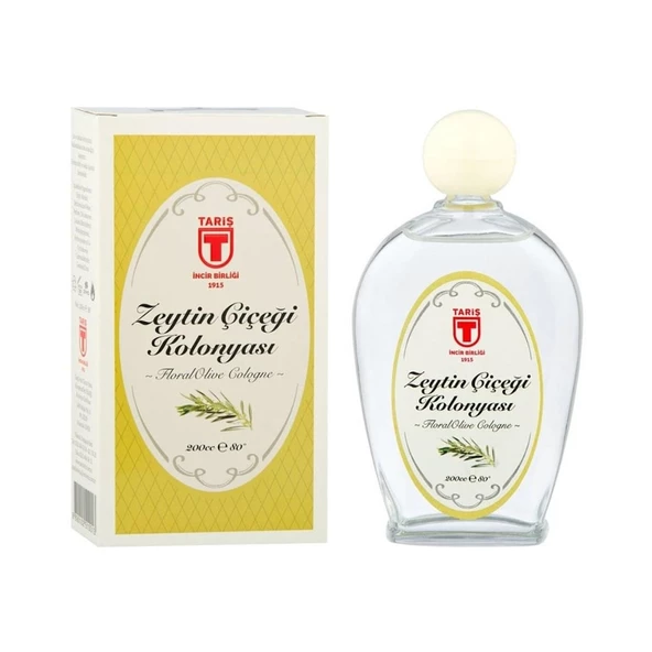 Tariş 80 Derece Zeytin Çiçeği Kolonyası Cam Şişe 200 ML ürün görseli 1