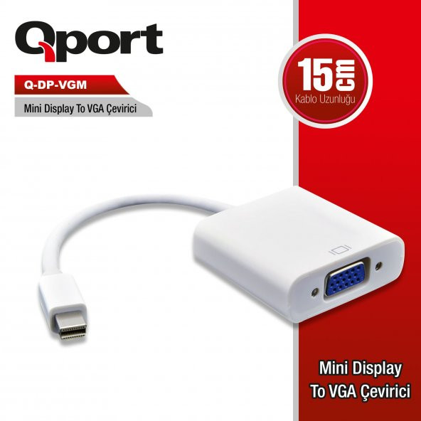Q-DP-VGM Q-DP-VGM MINI DISPLAY PORTUNDAN VGA ÇEVİRİCİ ürün görseli 1