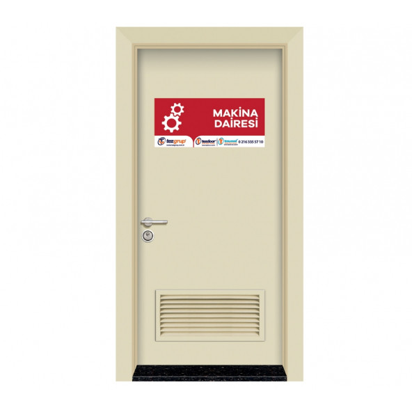 Tezwood 4001 Menfezli Krem Rengi Makine Odası Kapısı ürün görseli 1