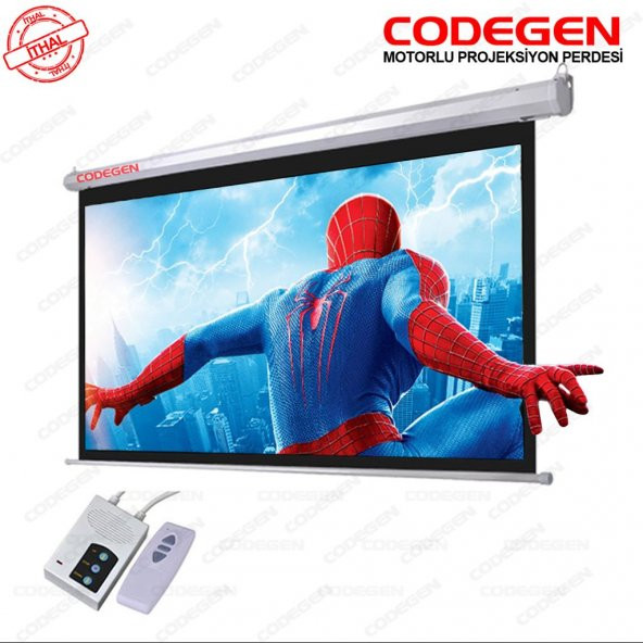 CODEGEN COD-EX-24 240x200 Motorlu U.Kumandalı İthal Projeksiyon Perdesi (Siyah Fonlu) ürün görseli 1