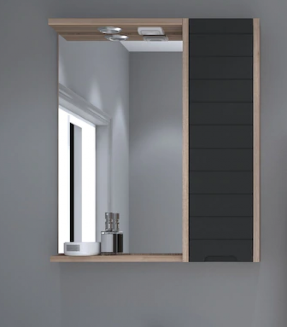 Denko Mostar 70 cm MDF Lake Banyo Dolabı Takımı Aynalı Üst Modülü ürün görseli 1