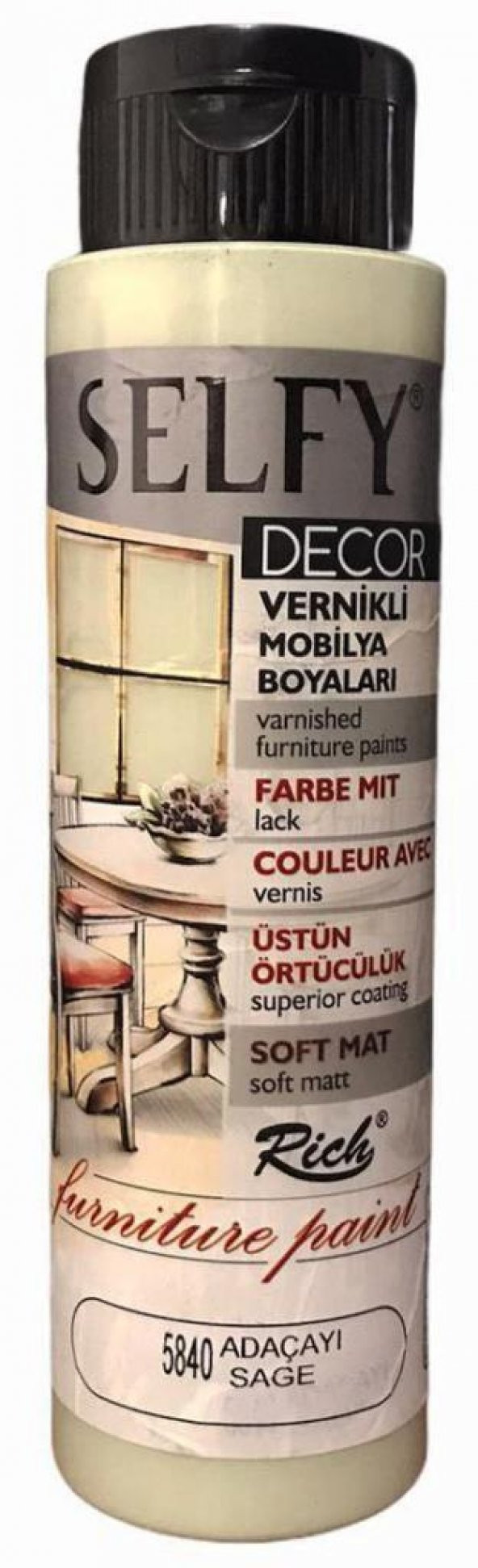 Rich Selfy Decor Vernikli Boya 500cc Adaçayı 5840 ürün görseli 1
