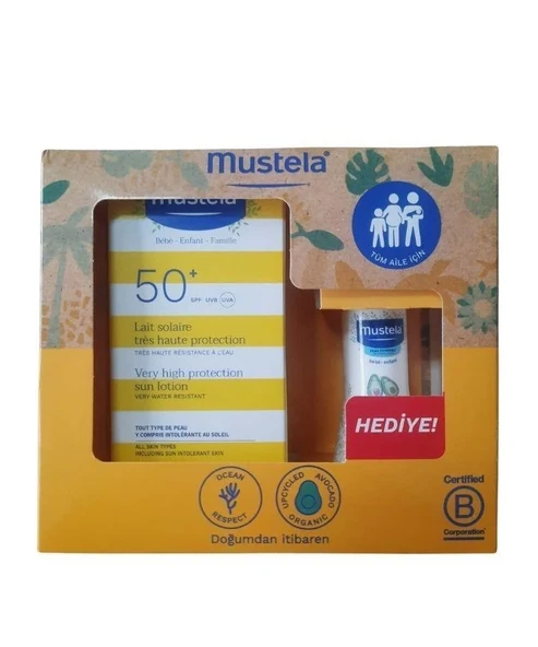 Mustela Güneş Losyonu SPF50 100 ml + Mustela Hydra Bebe 50 ml ürün görseli 1