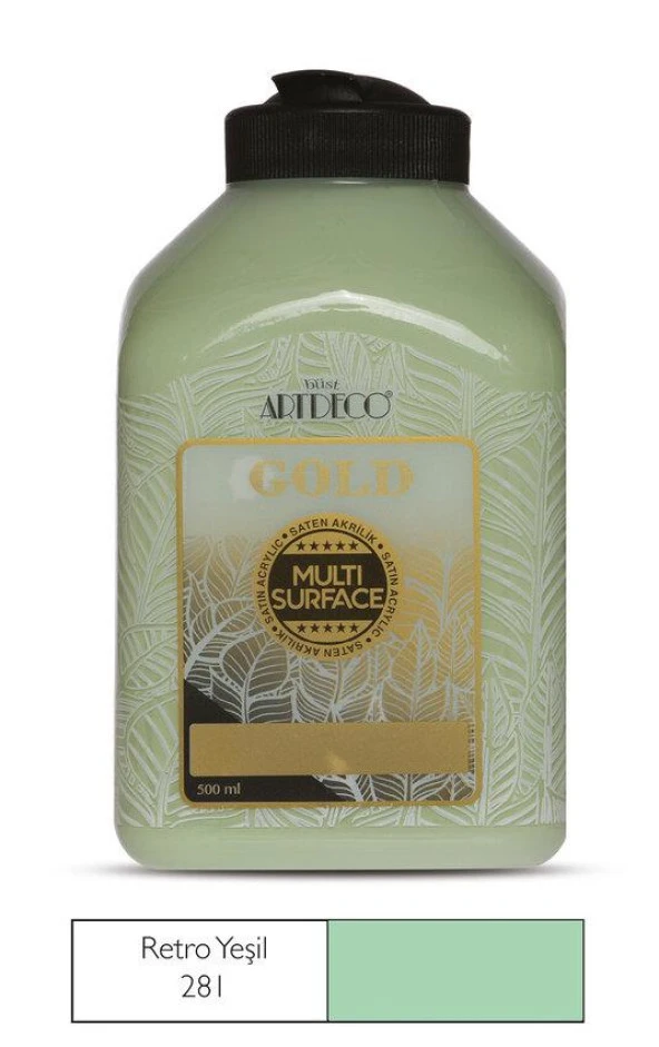 Artdeco Gold Multi Surface Akrilik Boya 500ml 281 Retro Yeşil ürün görseli 1