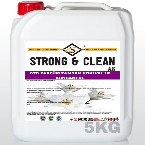 OTO PARFÜM KONSANTRE 1/8 ZAMBAK KOKULU 5KG ürün görseli 1
