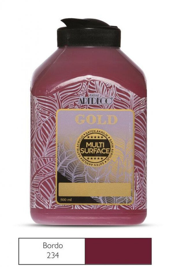Artdeco Gold Multi Surface Akrilik Boya 500ml 234 Bordo ürün görseli 1