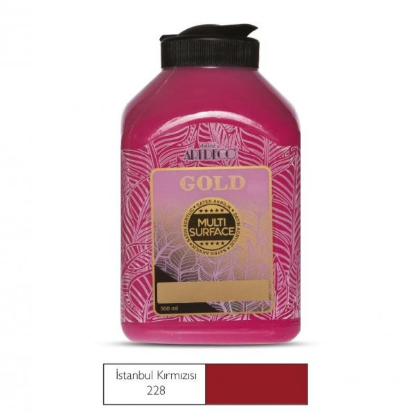 Artdeco Gold Multi Surface Akrilik Boya 500ml 228 İstanbul Kırmızısı ürün görseli 1