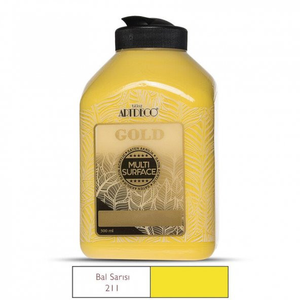 Artdeco Gold Multi Surface Akrilik Boya 500ml 211 Bal Sarısı ürün görseli 1