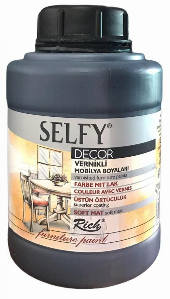 Rich Selfy Decor Vernikli Boya 1250cc Siyah 12874 ürün görseli 1