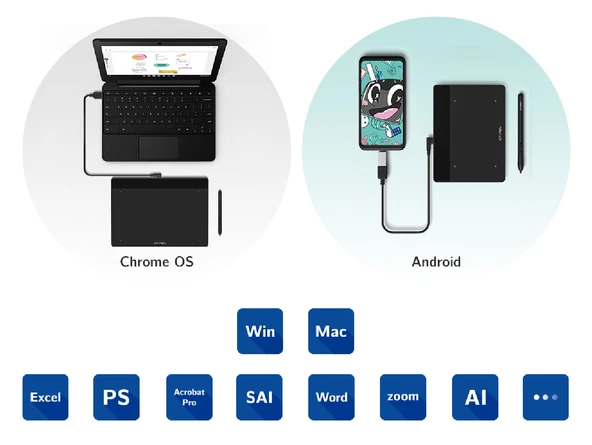 XP-Pen Deco Fun XS Grafik Tablet Siyah - Resim 6