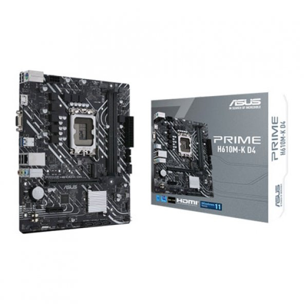 ASUS PRIME H610M-K D4 LGA1700 DDR4 Ses+GLan HDMI D-Sub M2 SATA USB3.2 mATX (90MB1A10-M0EAY0) ürün görseli 1