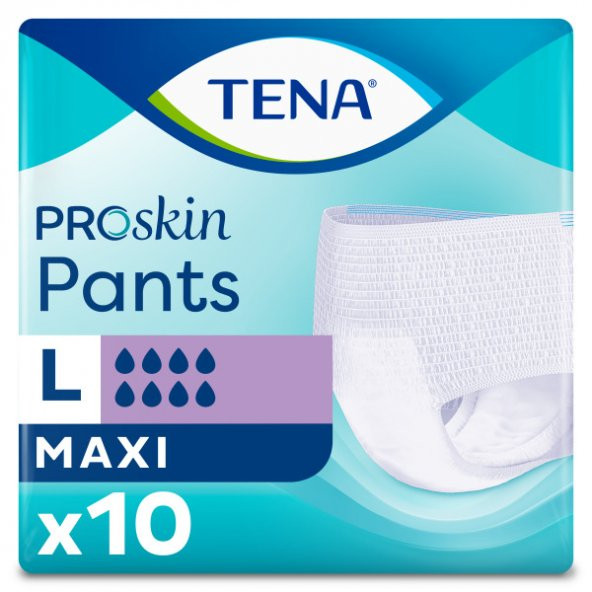 Tena Proskin Pants Maxi 8 damla Emici Külot Büyük Boy Large 10lu paket ürün görseli 1
