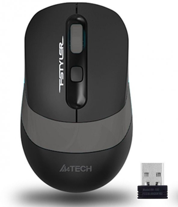 A4-TECH FG10 Siyah/Gri Optik Nano Kablosuz Mouse-2000 DPI FG10/GRI ürün görseli 1