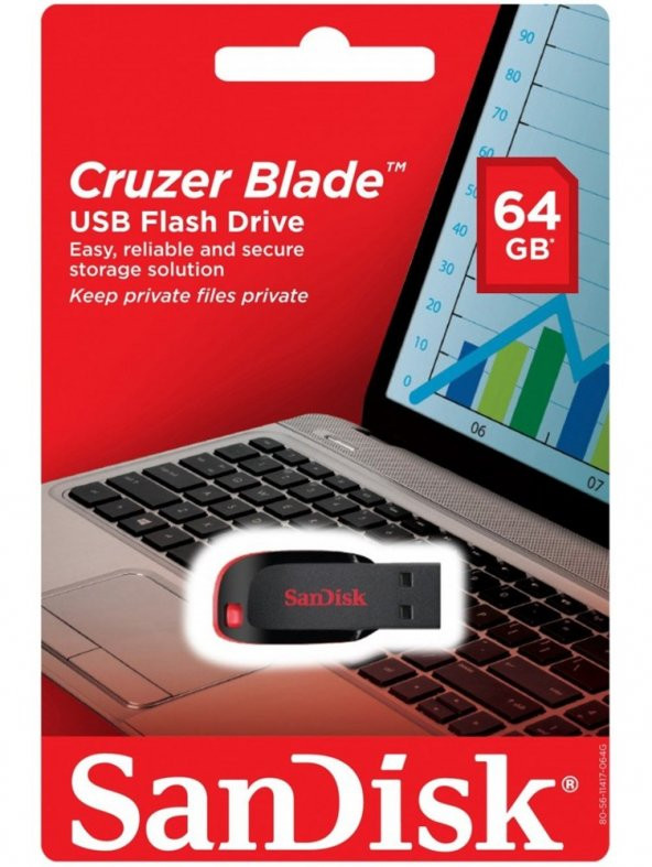 SANDISK Cruzer Blade 64GB SDCZ50-064G-B35 ürün görseli 1