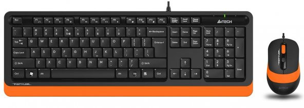 A4-TECH F1010 Q Türkçe Siyah/Turuncu Multimedya Kablolu Set (Klavye-Mouse) F1010/TURUNCU ürün görseli 1
