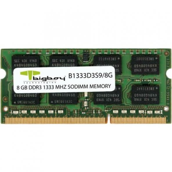 B1333D3S9/8G Bigboy 8GB DDR3 1333MHz CL9 Notebook Rami ürün görseli 1