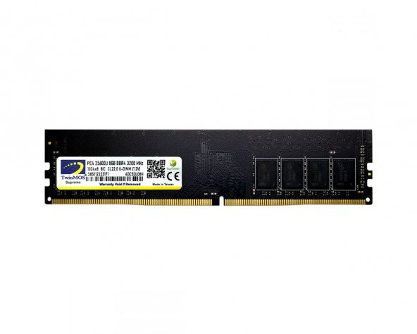 TWINMOS DDR4 8GB 3200MHz Desktop Ram MDD48GB3200D ürün görseli 1