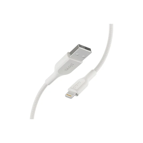 Belkin Örgülü Lightning kablosu 1m Beyaz - Resim 3