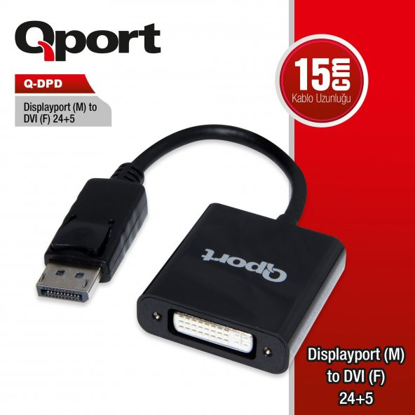Q-DPD Q-DPD DISPLAYPORT (M) TO DVI (F) 24+5 CONVERTER (ÇEVİRİCİ DÖNÜŞTÜRÜCÜ) ürün görseli 1