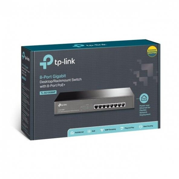 TL-SG1008MP 8-PORT 10/100/1000 DESKTOP/RACKMOUNT SWITCH + 8 PORT PoE ürün görseli 1