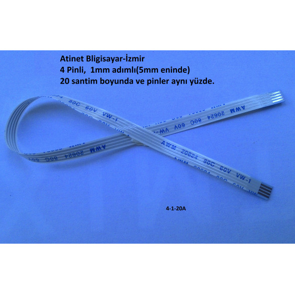 Awm 20624 80c 60v Vw-1 Flex Kablo 4 Pin 20 cm 4-1-20A ürün görseli 1